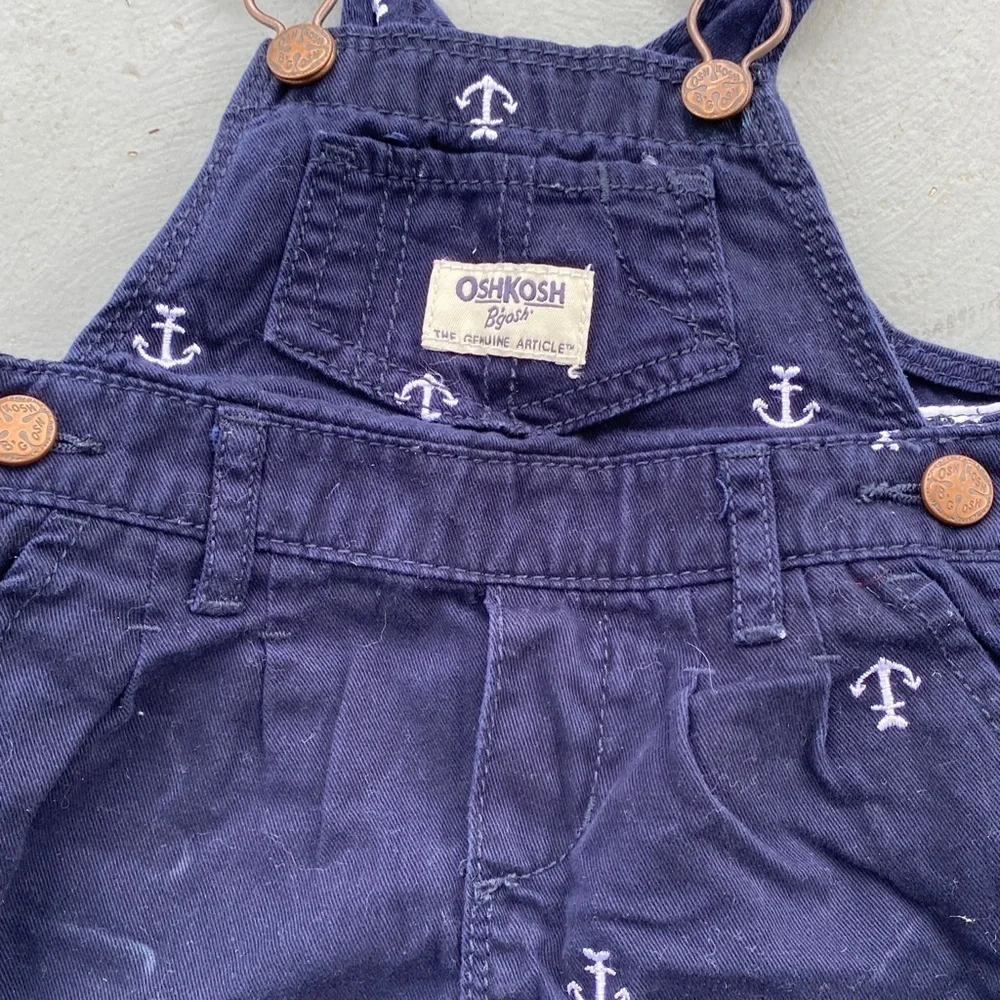 OshKosh B'gosh Blue Denim Overalls with Skirt Bottom